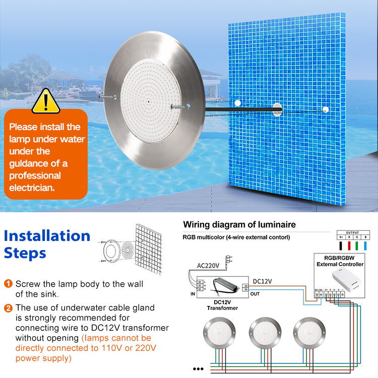 lampu kolam renang slim LED 13