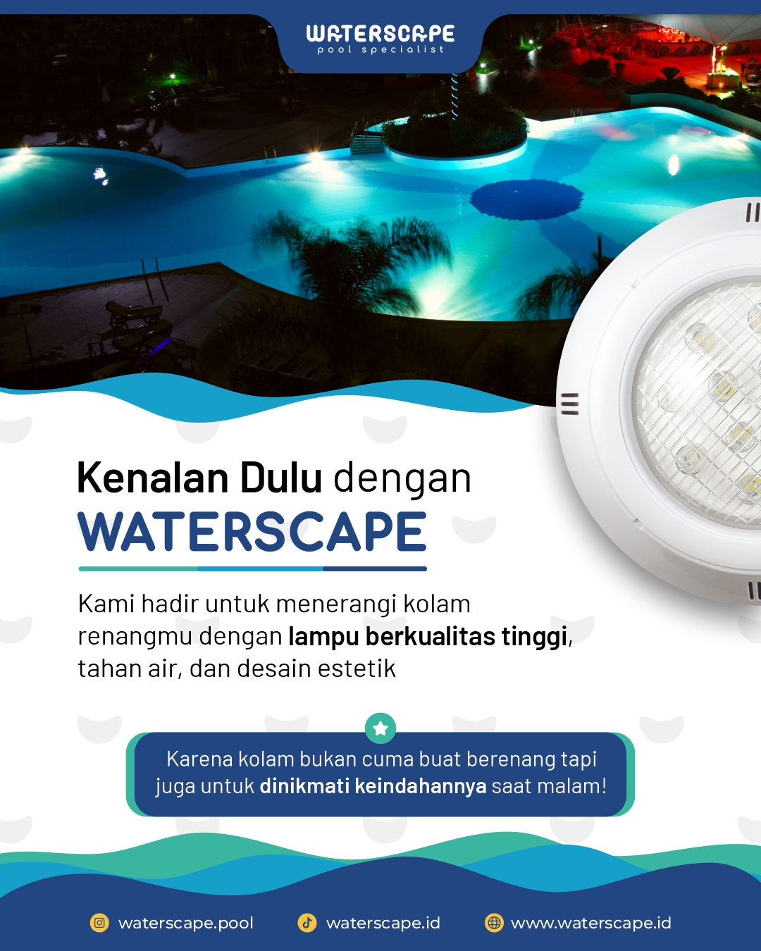 lampu kolam renang LED waterscape terbaik