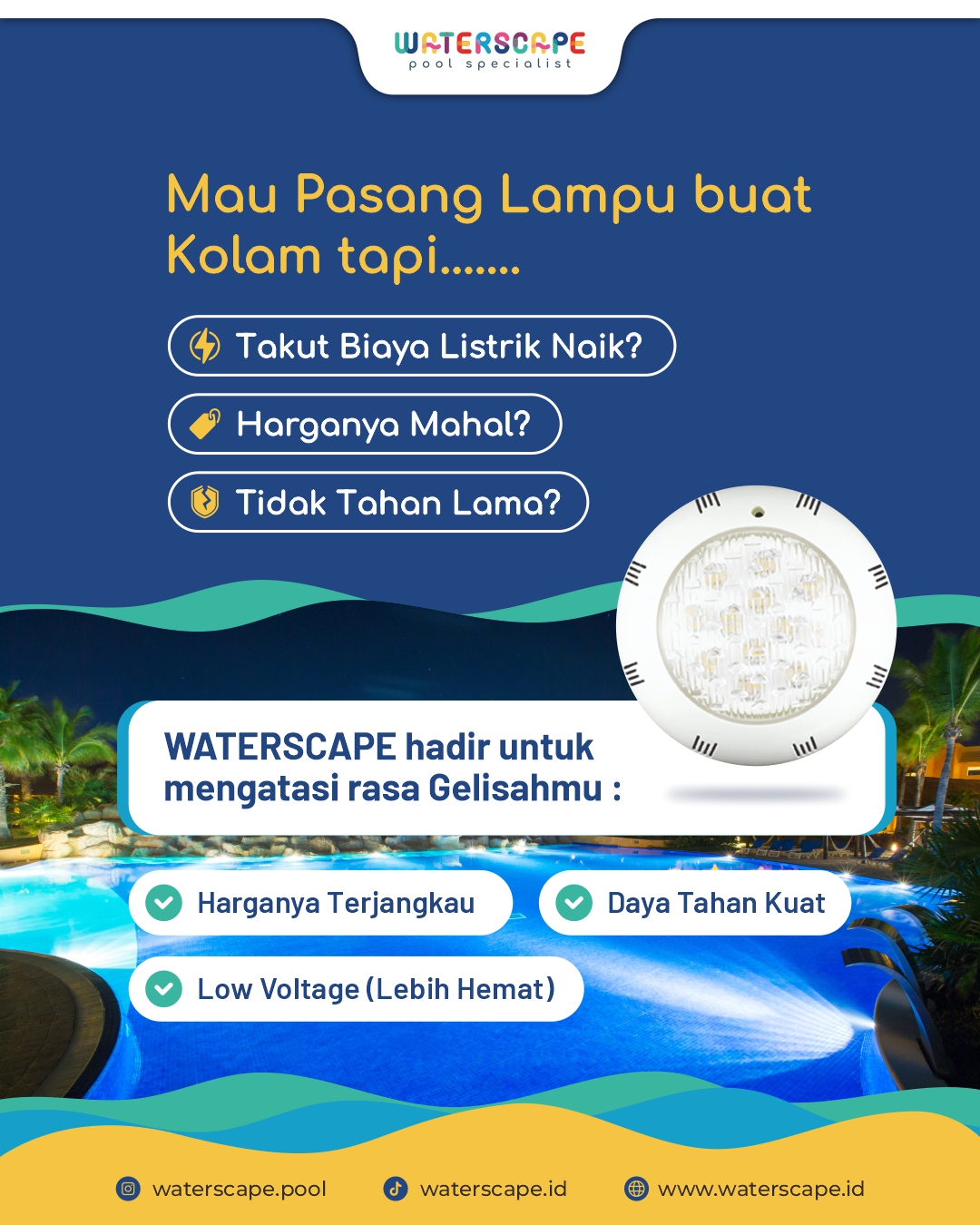smart pool lighting yang menarik