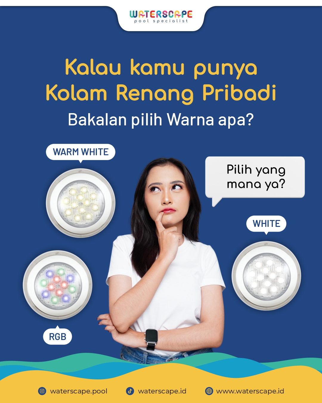 kombinasi lampu kolam renang dan lampu taman