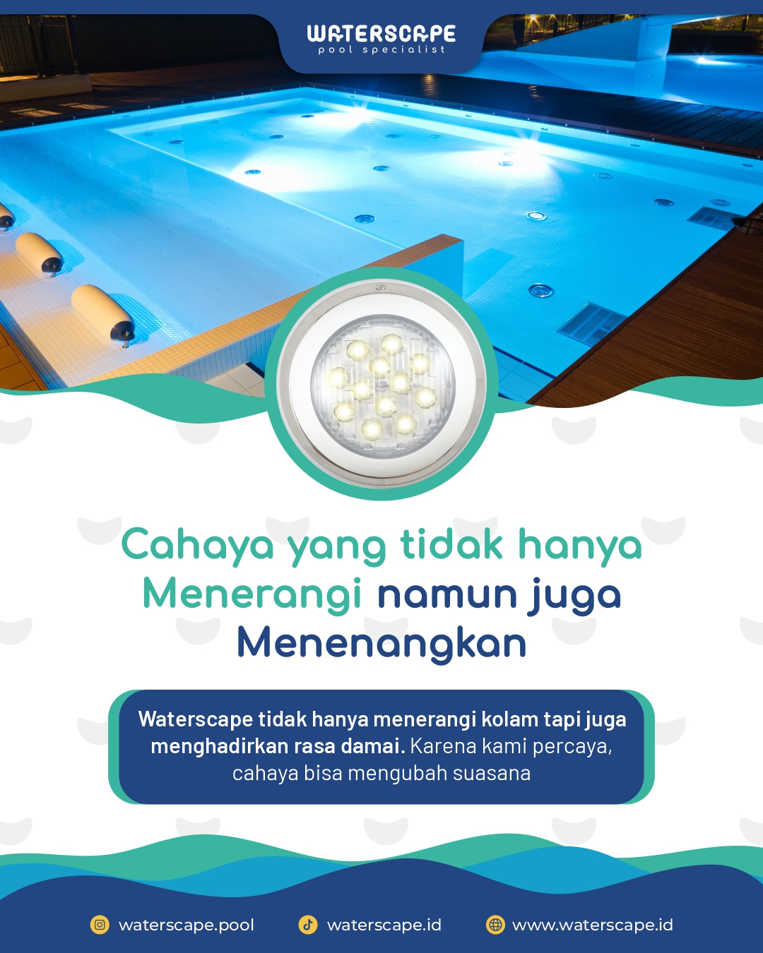 pemasangan lampu kolam renang