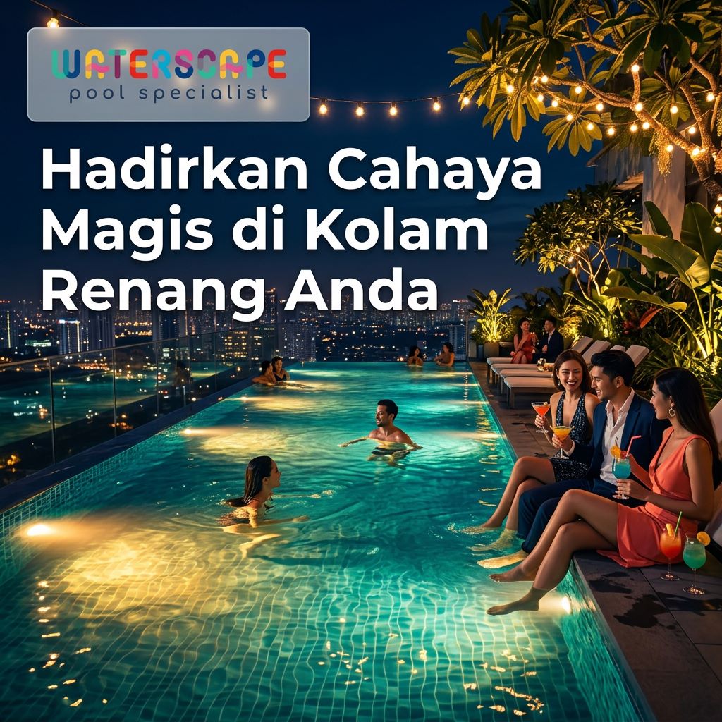 lampu kolam cahaya warm white